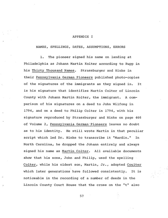 The Coulter Family of Catawba County, North Carolina, by Victor A. Coulter: Page 65