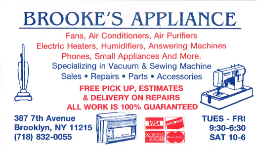 Brookes Appliance card