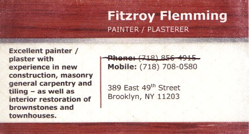 Fitzroy Flemming card