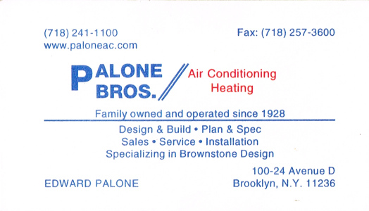 Palone Bros card