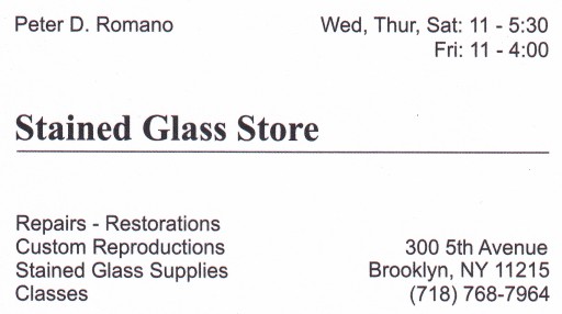 Stained Glass Store card
