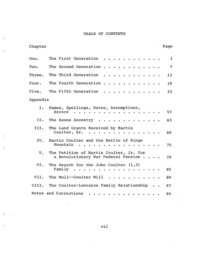 The Coulter Family of Catawba County, North Carolina, by Victor A. Coulter: Page 7