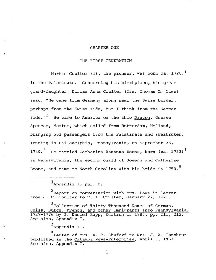 The Coulter Family of Catawba County, North Carolina, by Victor A. Coulter: Page 9