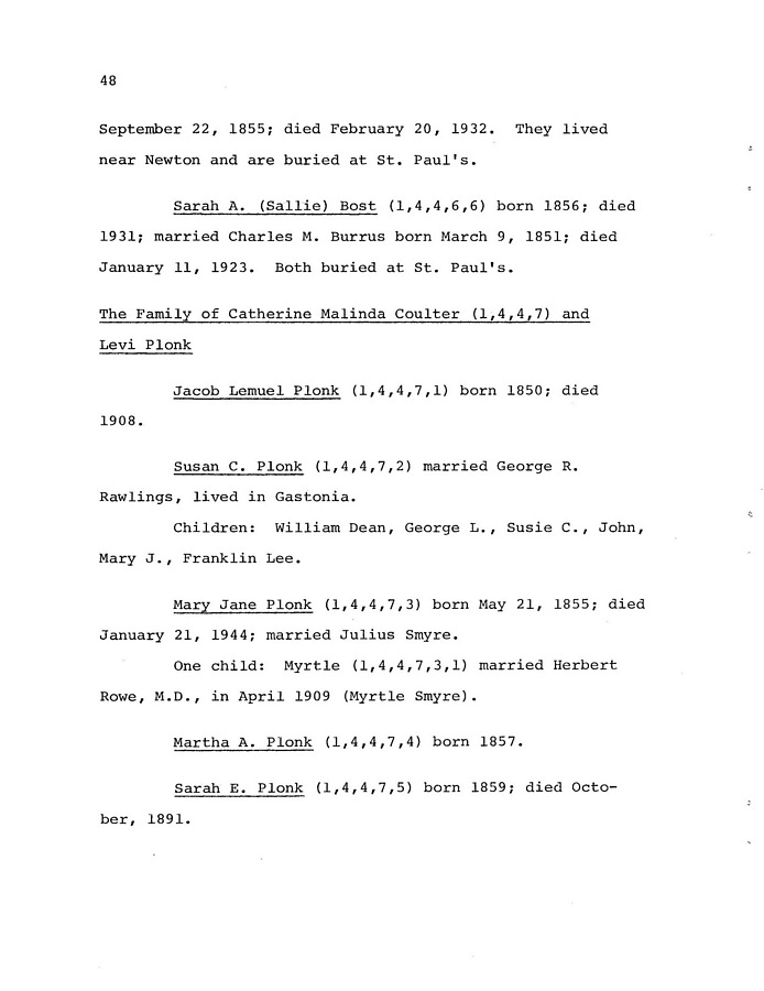 The Coulter Family of Catawba County, North Carolina, by Victor A. Coulter: Page 56